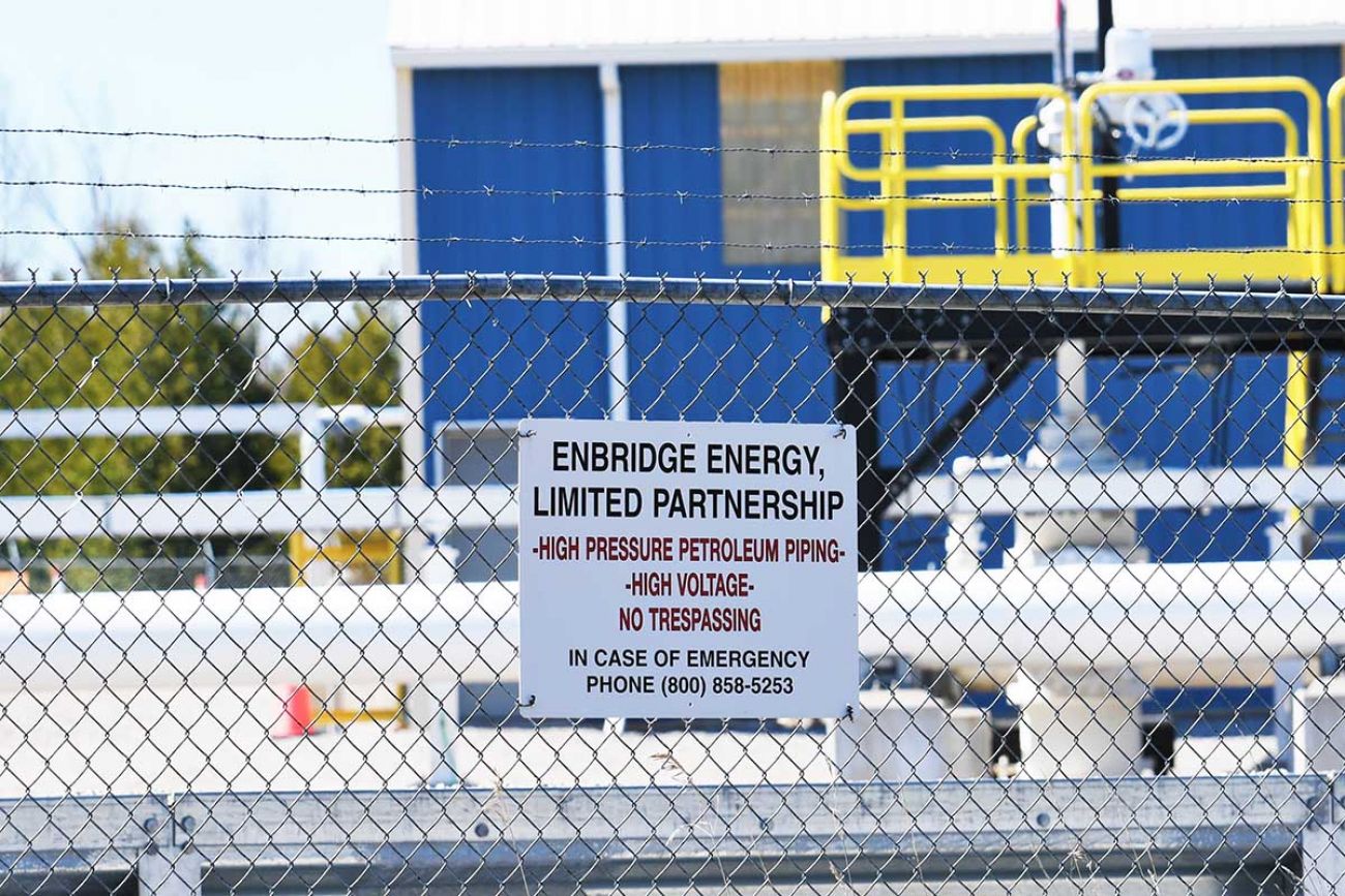 chain link fence at an Enbridge Energy pumping station