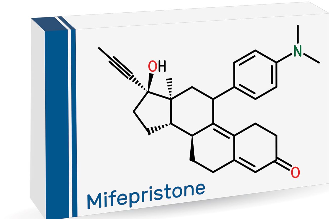 Mifepristone on box