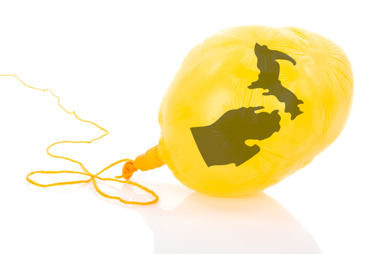 Shrinking balloon with Michigan on it