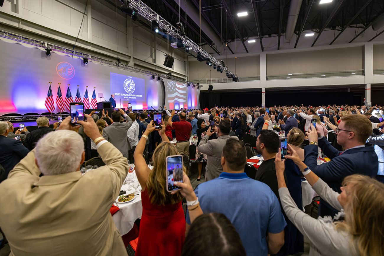 attendees at the Oakland County Republican Party, where former President Donald Trump attended