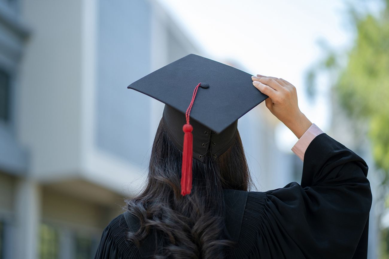 woman on her graduation day