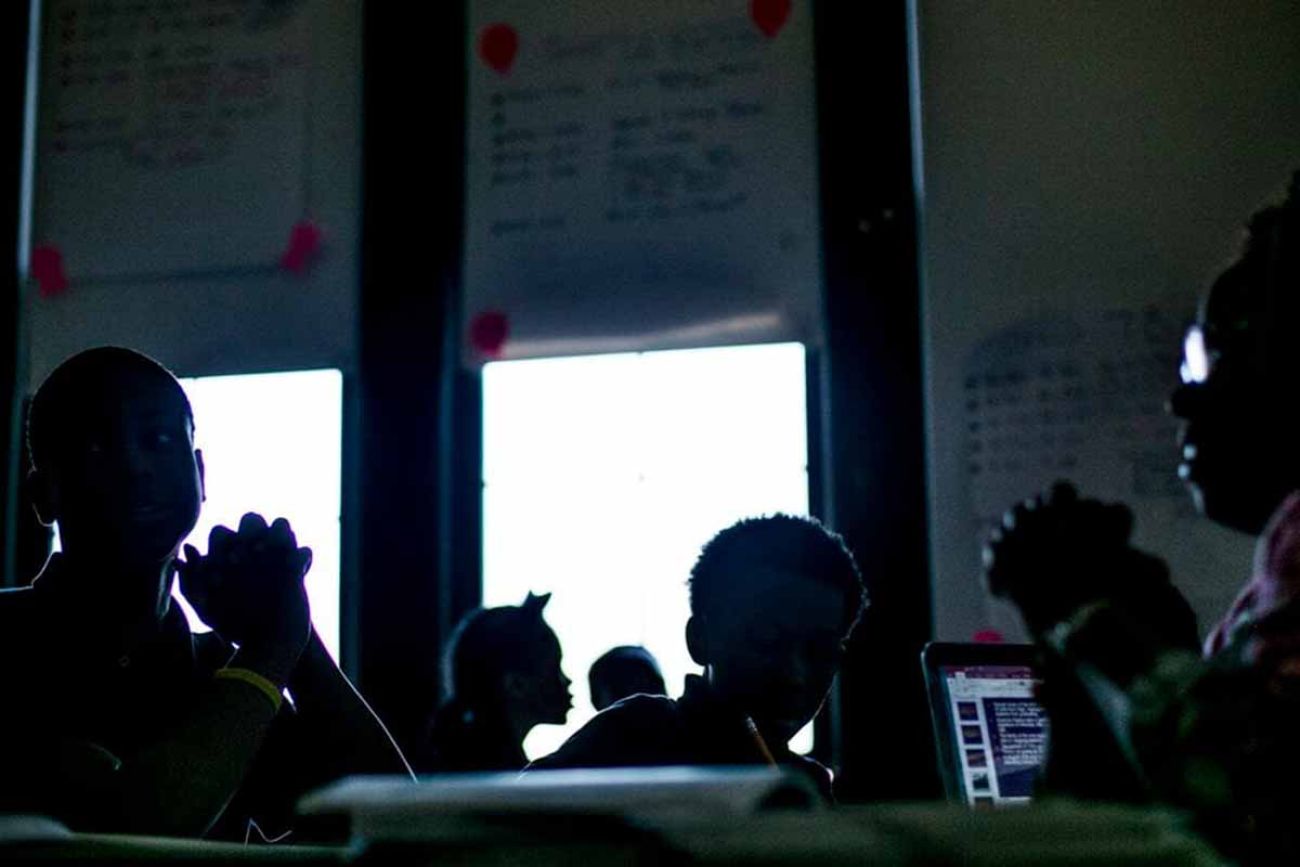 kids sitting in a classroom