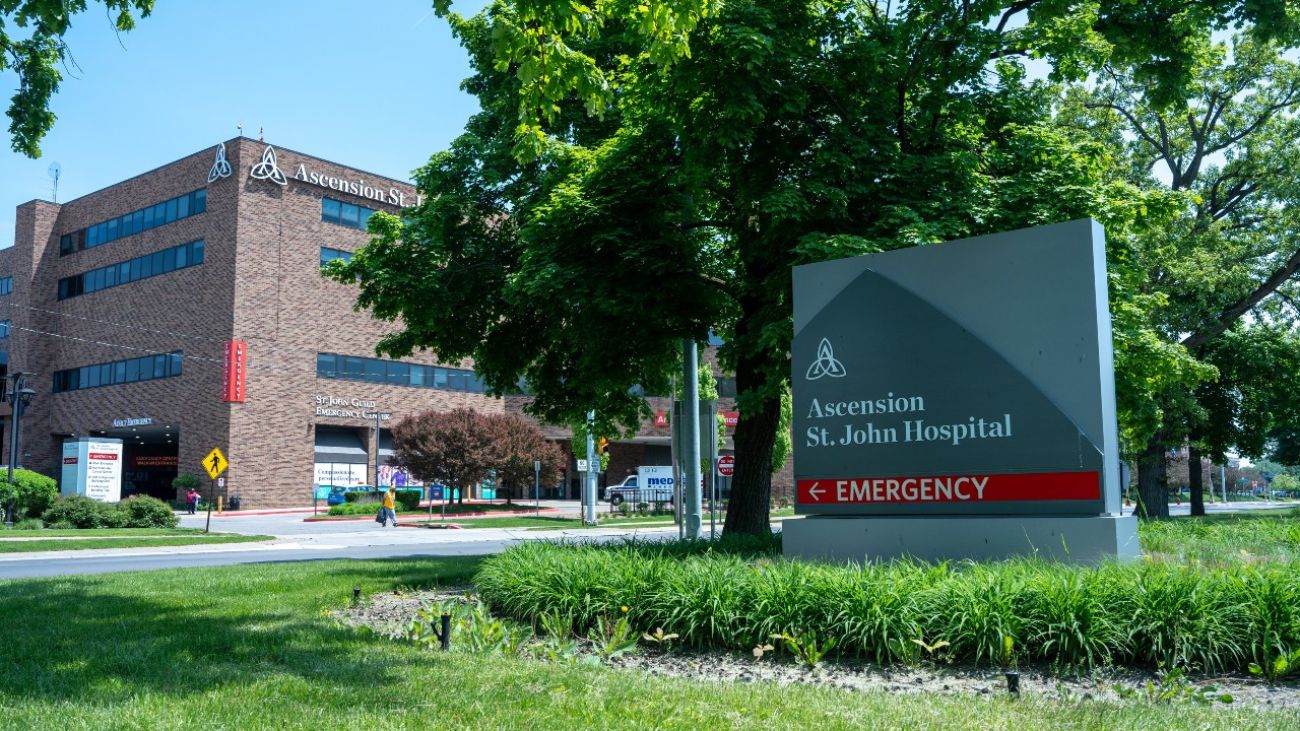 exterior of Ascension St. John hospital in metro Detroit