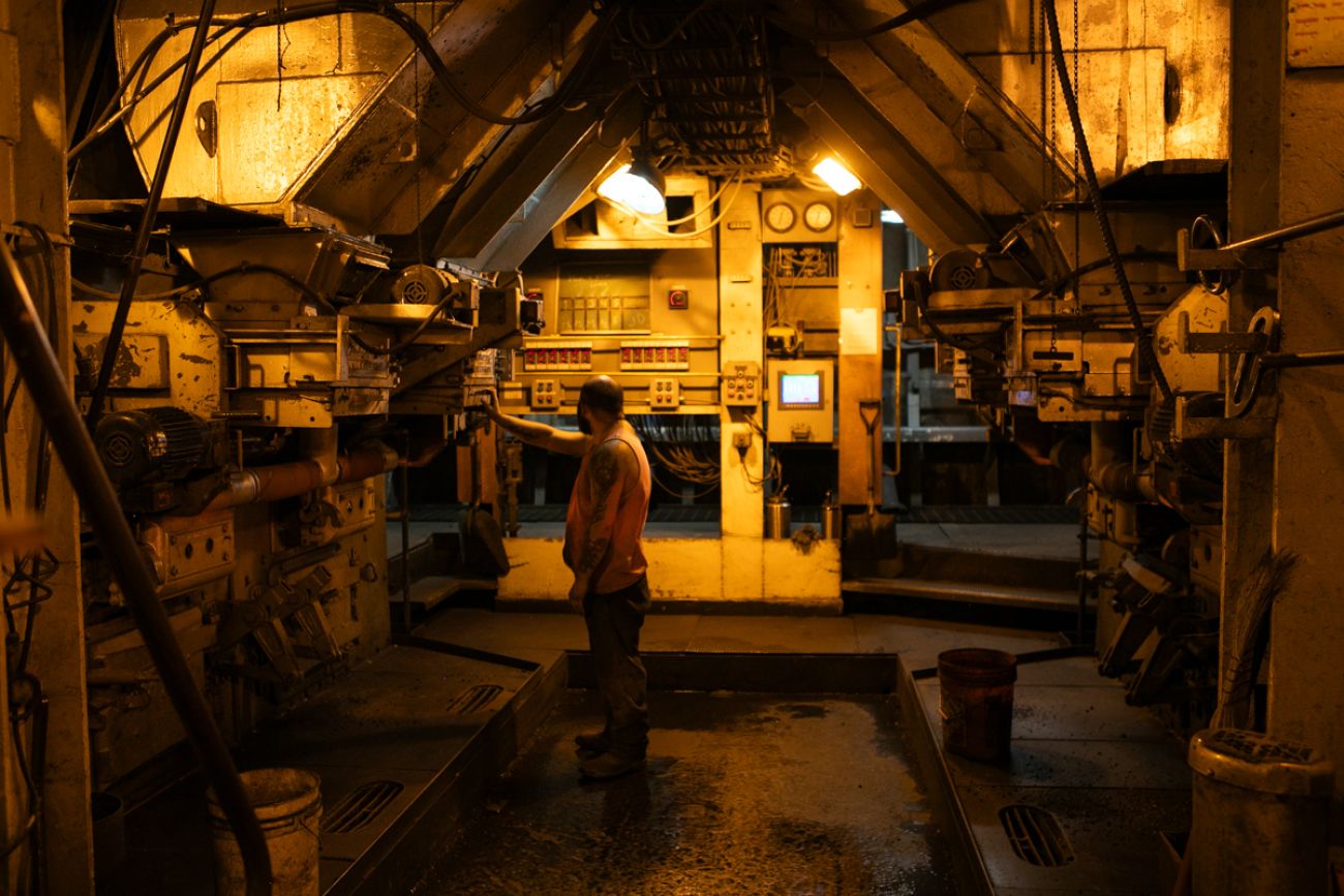 A man inside the SS Badger’s boiler room