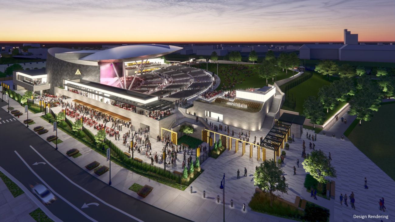 12,160-seat Acrisure Amphitheater rendering