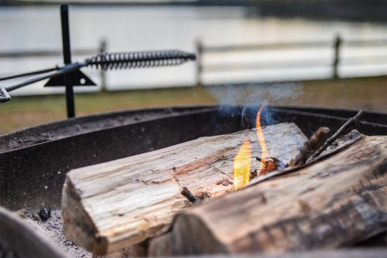 Logs in a fire pit