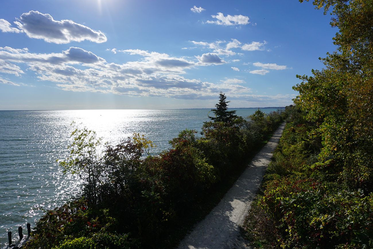 A trail along the shore of Erieau, Ont.