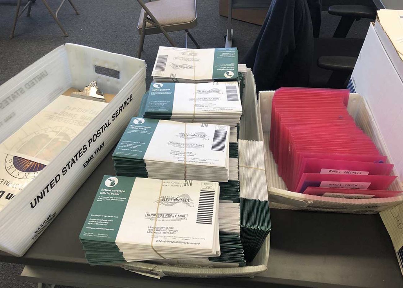 Envelopes for Michigan absentee ballots