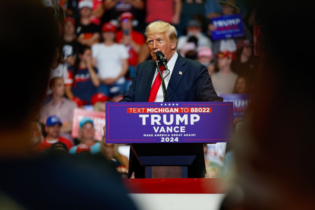 Donald Trump at a Grand Rapids rally