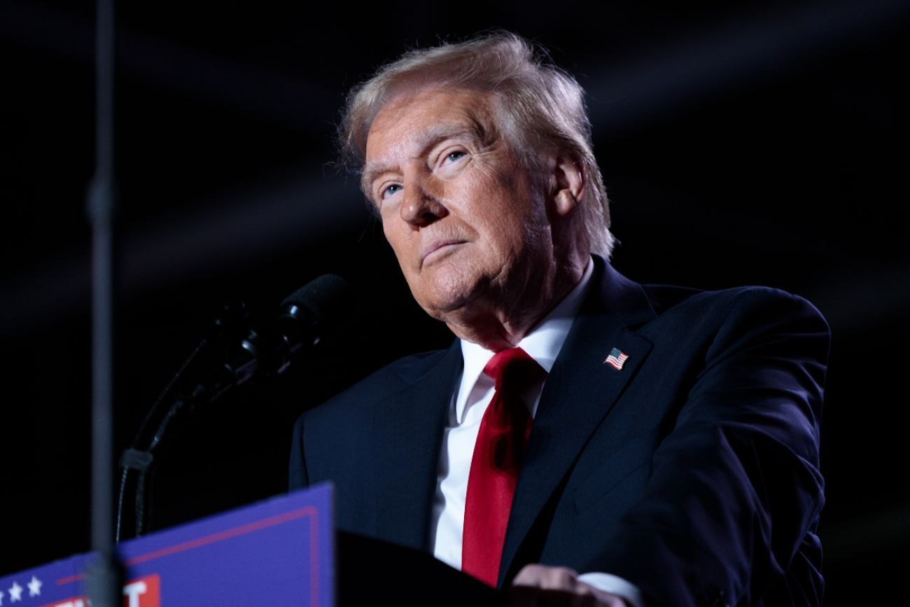 Donald Trump at a rally in Michigan