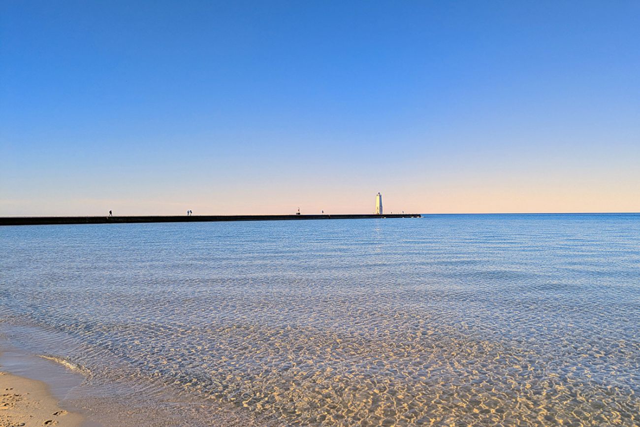 A beach at Frankfort, Michigan. 