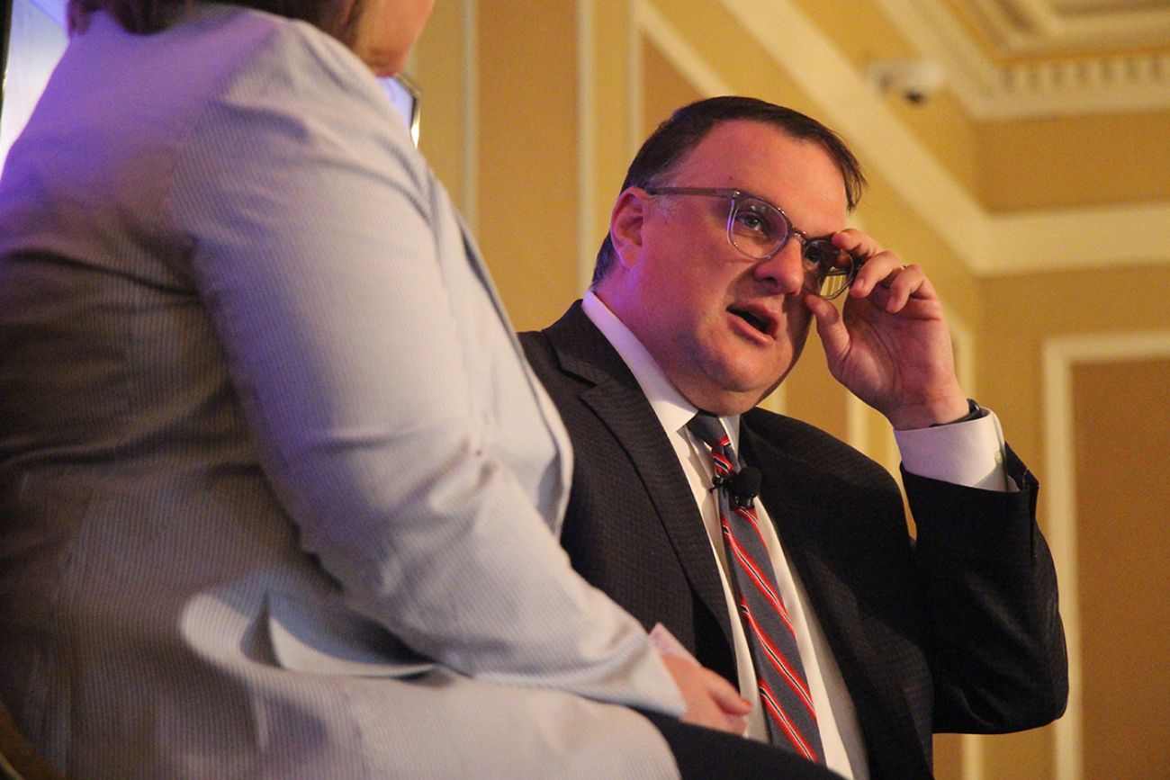 House Speaker Matt Hall, R-Richland Township, sits on a chair.
