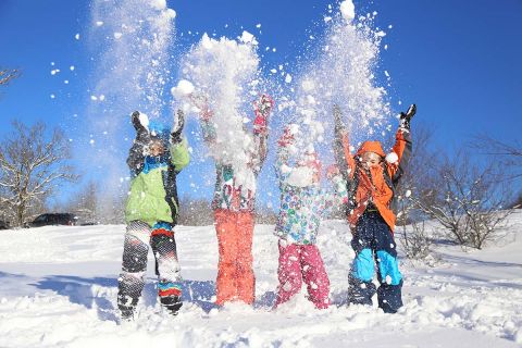 children in snow