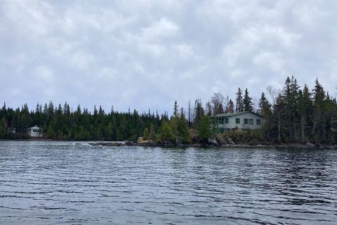 cabin along the lake