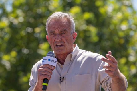 Robert F. Kennedy Jr. speaking into a microphone