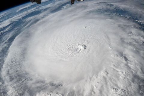 An aerial view of Hurricane Milton