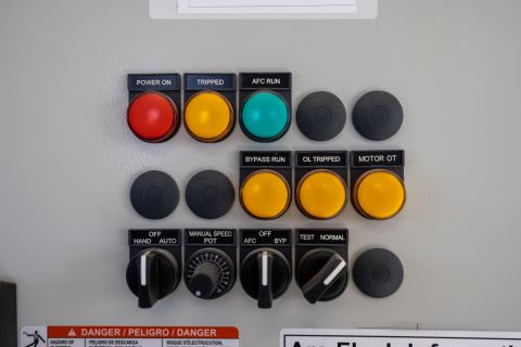 Panels control water utility operations. 