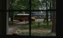 boy near a bus