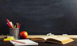 empty teacher desk 