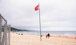 red flag at the beach