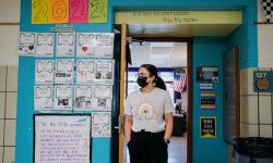 teacher in front of classroom