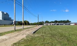 outside on a sunny day at the former Michigan Steel foundry