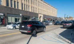 cars on a road in Birmingham, Michigan