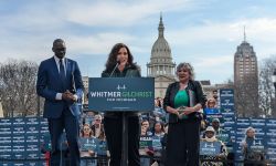 Gov. Gretchen Whitmer on the stage