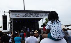 people celebrate Juneteenth in an event organized in Detroit 