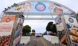 The gated entrance to The National Cherry Festival in Traverse City.