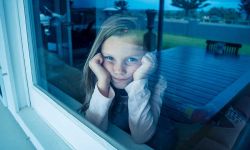 A girl looking out the window