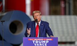 Donald Trump at a rally in Walker, Michigan.