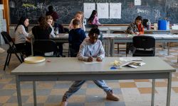 Children working in a classroom in Flint, Michigan. 