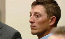A close-up of Former Grand Rapids Police officer Christopher Schurr in court.