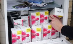 A box full of Narcan. 