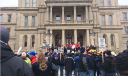 Union rally at the Michigan State Capitol