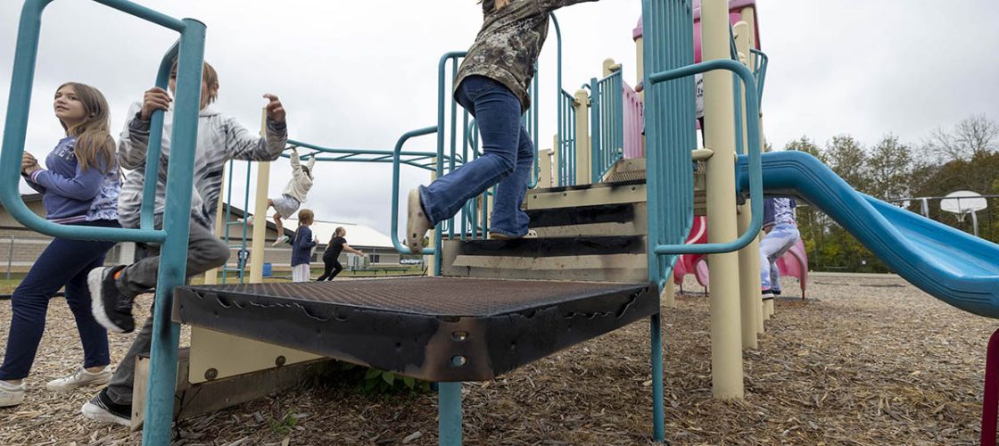 Children playing in the playground